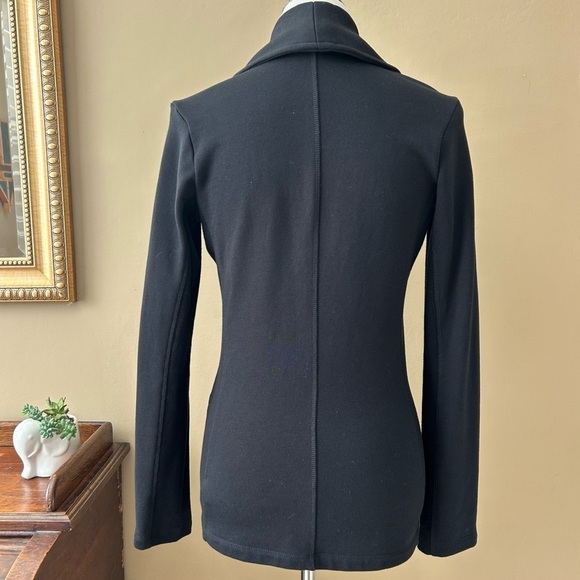 James Perse Black Knit Shawl Collar Cardigan Sweater Blazer French Terry Jacket - Picture 9 of 16